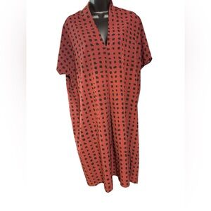 Ingrid & Isabel Red and Black Dolman Sleeve Midi Dress